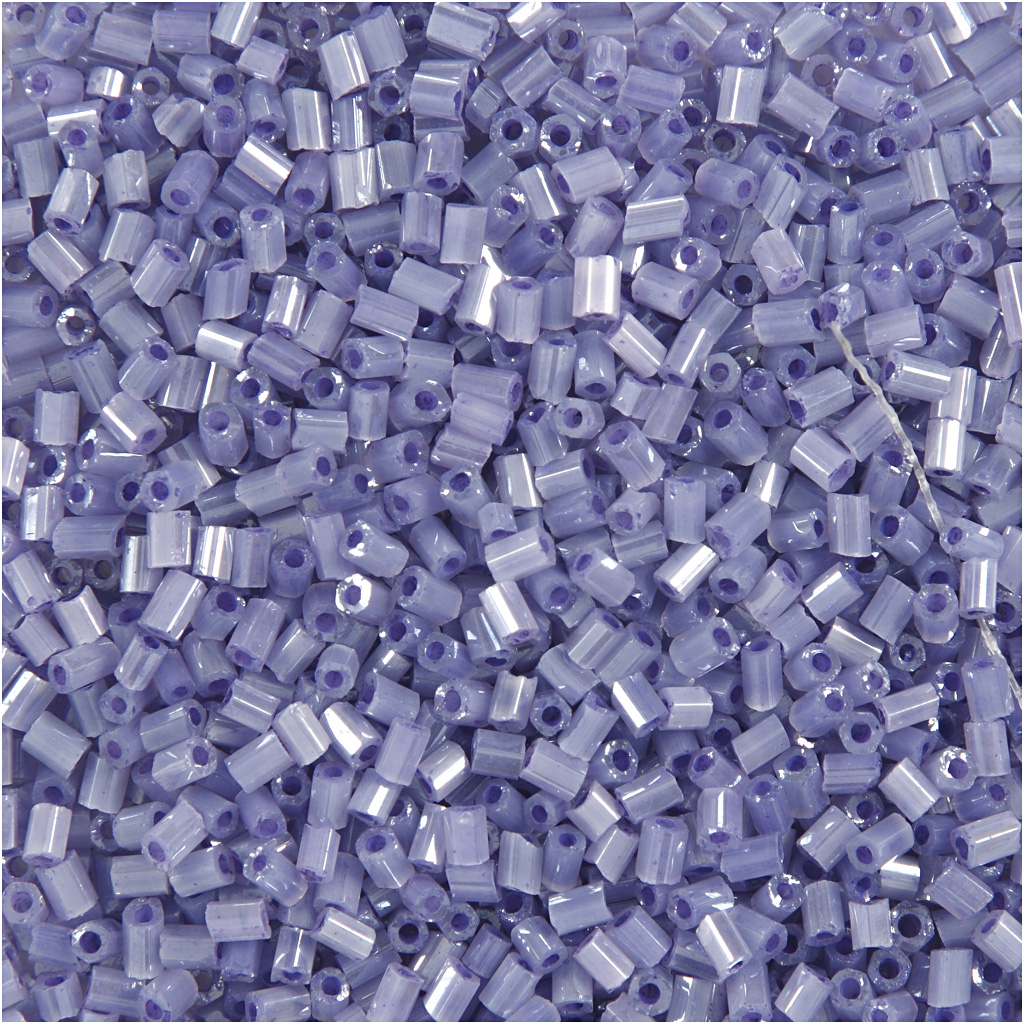 Rocaipärlor, 2-cut, Dia. 1,7 mm, stl. 15/0 , Hålstl. 0,5 mm, transparent lila, 25 g/ 1 förp.