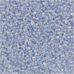 Rocaipärlor, Dia. 1,7 mm, stl. 15/0 , Hålstl. 0,5-0,8 mm, ljusblå, 25 g/ 1 förp.
