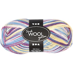 Strumpgarn, L: 200 m, lila/pink harmoni, 50 g/ 1 nystan