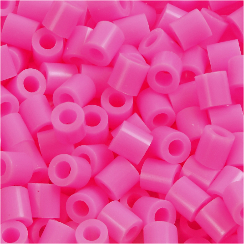 Rörpärlor, stl. 5x5 mm, Hålstl. 2,5 mm, medium, rosa (32222), 1100 st./ 1 förp.