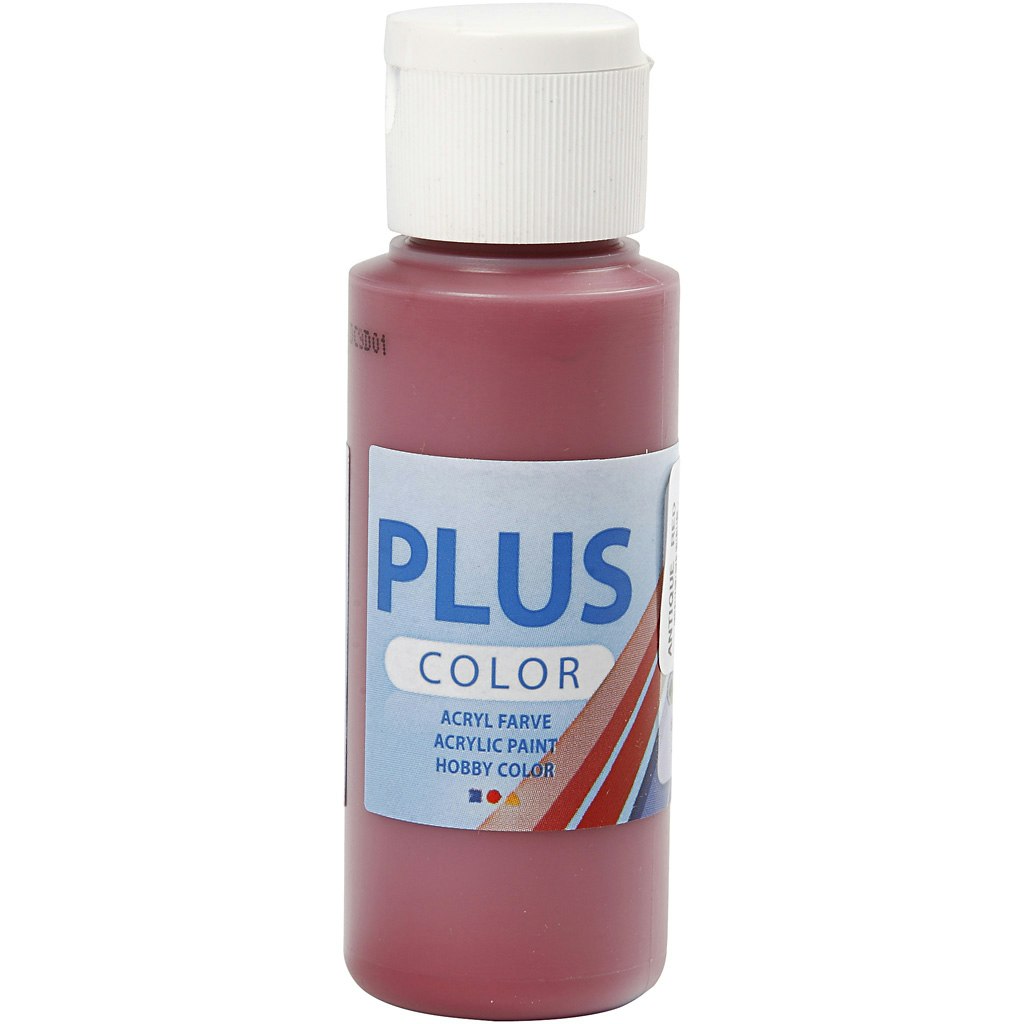 Plus Color hobbyfärg, gml. röd, 60 ml/ 1 flaska