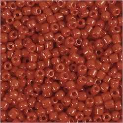 Rocaipärlor, Dia. 3 mm, stl. 8/0 , Hålstl. 0,6-1,0 mm, mörkröd, 25 g/ 1 förp.