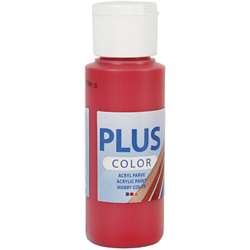 Plus Color hobbyfärg, berry red, 60 ml/ 1 flaska