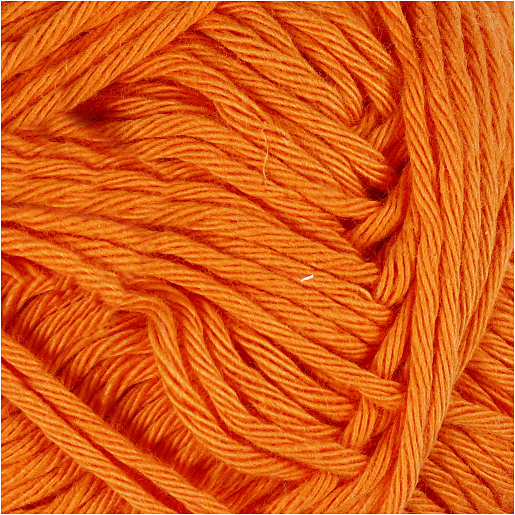 Bomullsgarn, nr. 8/8, L: 80-85 m, stl. maxi , orange, 50 g/ 1 nystan