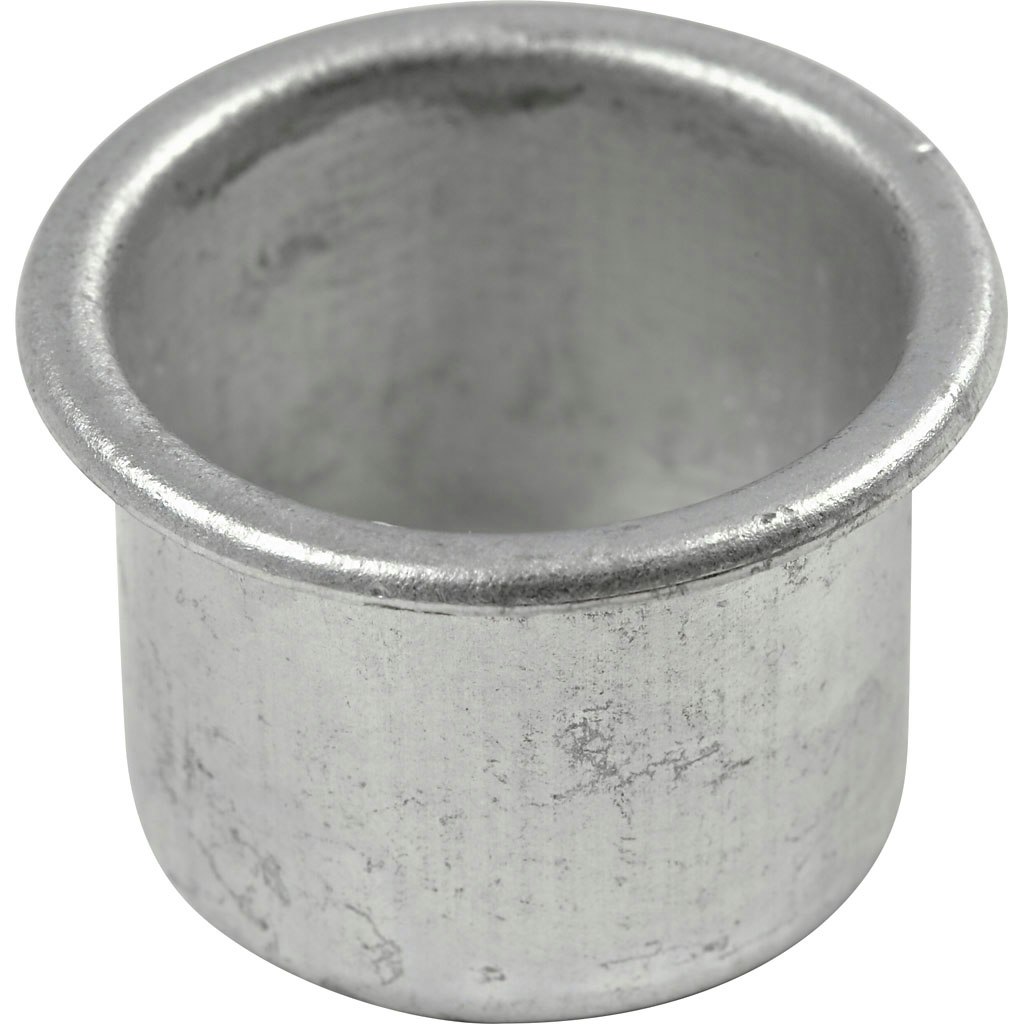 Metallinsats för ljus, H: 18 mm, Dia. 25 mm, Hålstl. 22 mm, 12 st./ 1 förp.