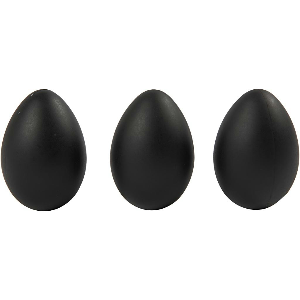 Ägg, H: 6 cm, svart, 12 st./ 1 förp.