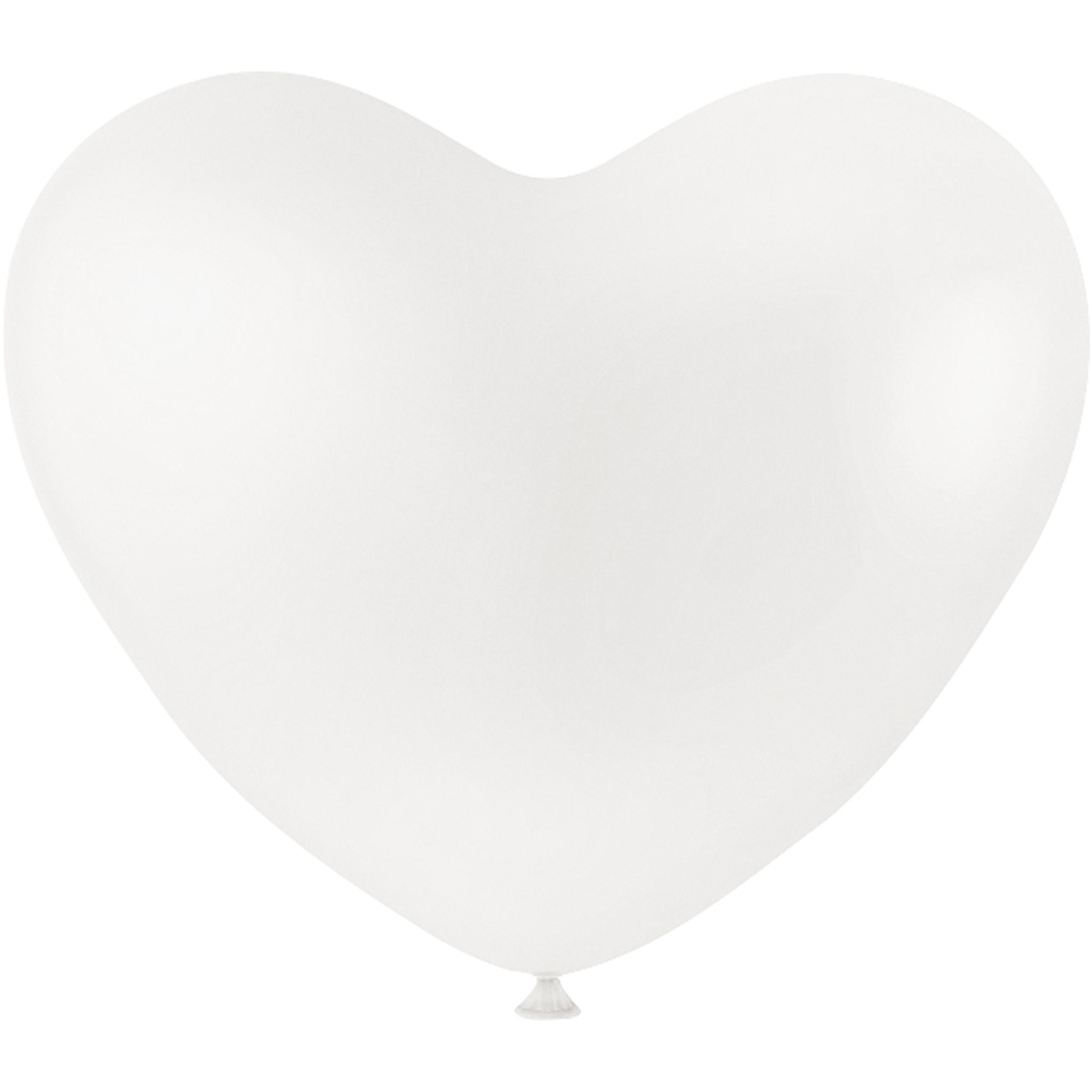 Ballonger, hjärtan, vit, 8 st./ 1 förp.