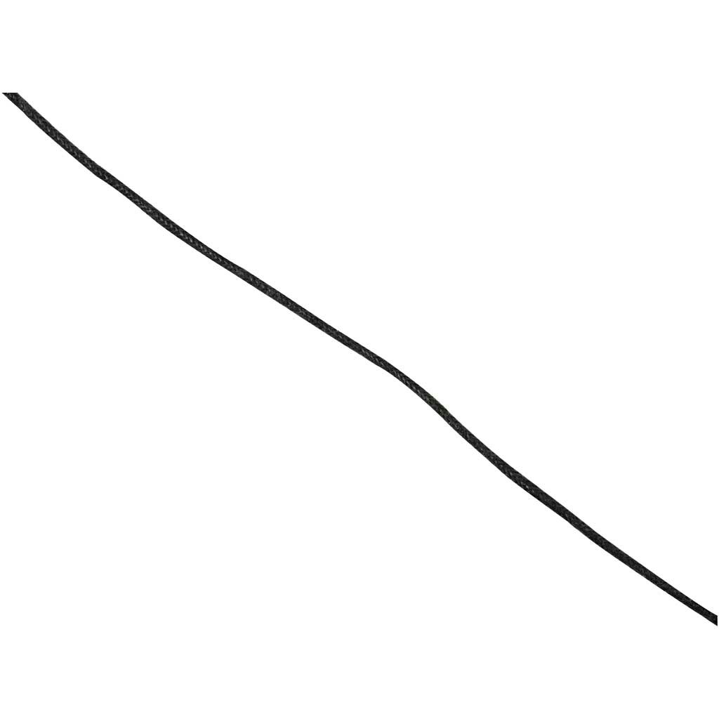 Bomullssnöre, tjocklek 2 mm, svart, 100 m/ 1 förp.
