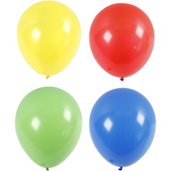 Ballonger, stora, Dia. 41 cm, blå, grön, röd, gul, 4 st./ 1 förp.
