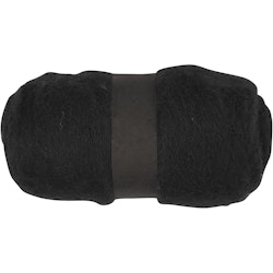 Kardad ull, svart, 100 g/ 1 bunt