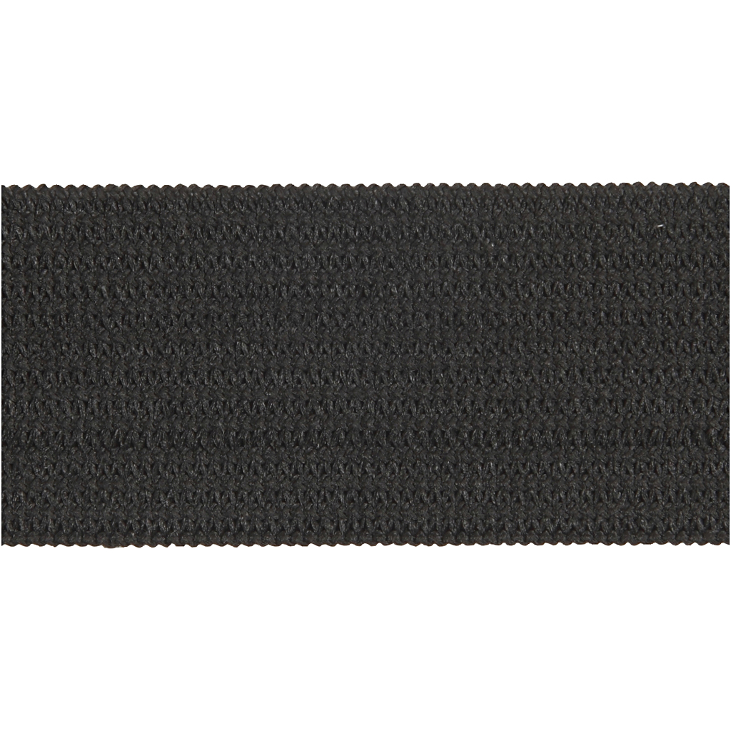Resårband, B: 20 mm, svart, 25 m/ 1 rl.