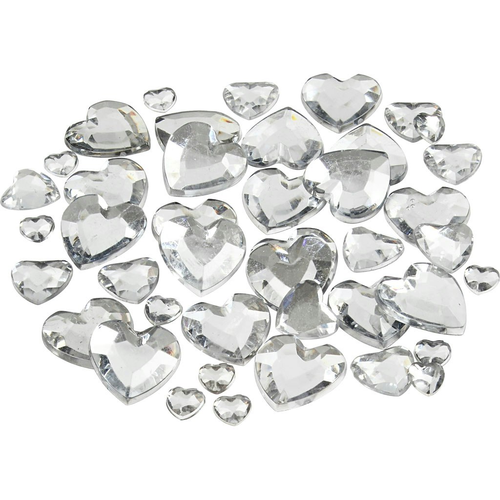 Rhinestones, stl. 6+10+14 mm, silver, 252 st./ 1 förp.