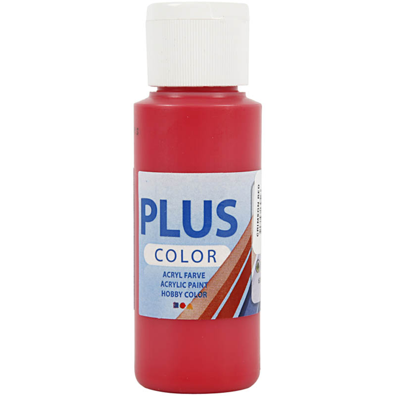 Plus Color hobbyfärg, crimson red, 60 ml/ 1 flaska