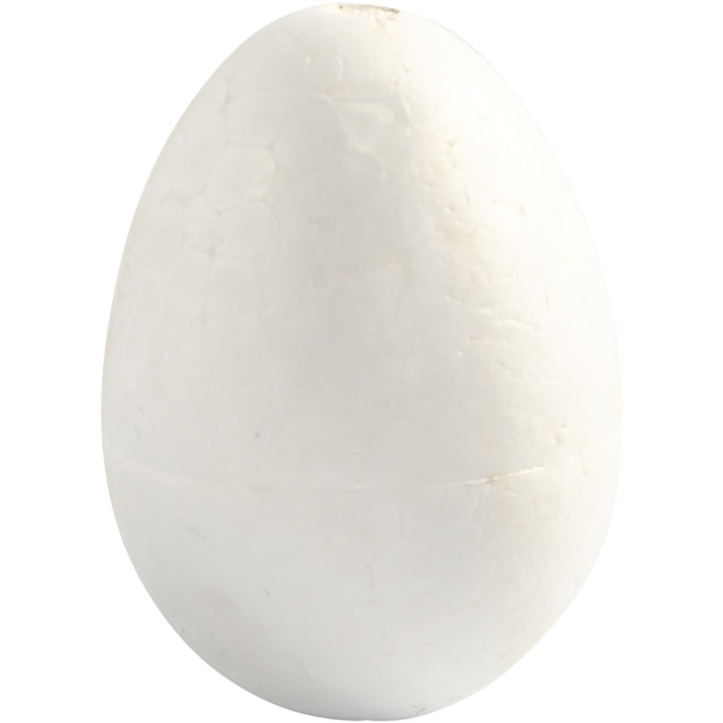 Ägg, H: 6 cm, vit, 5 st./ 1 förp.