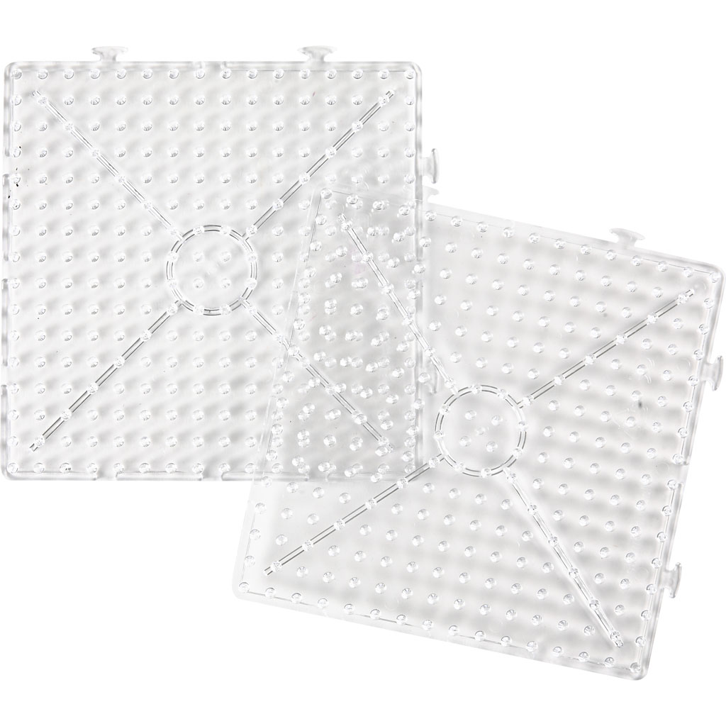 Pärlplattor, stor ihopsättningsbar kvadrat, stl. 15x15 cm, JUMBO, transparent, 1 st.