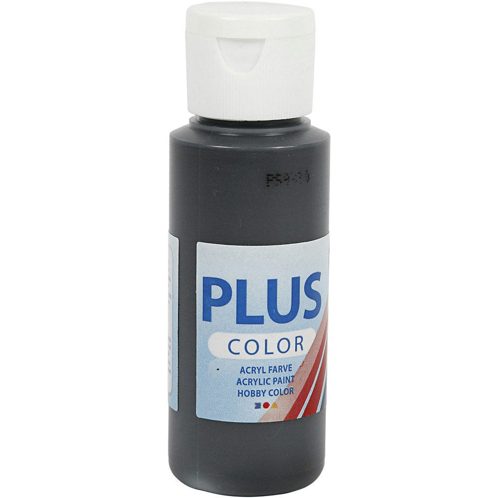 Plus Color hobbyfärg, svart, 60 ml/ 1 flaska