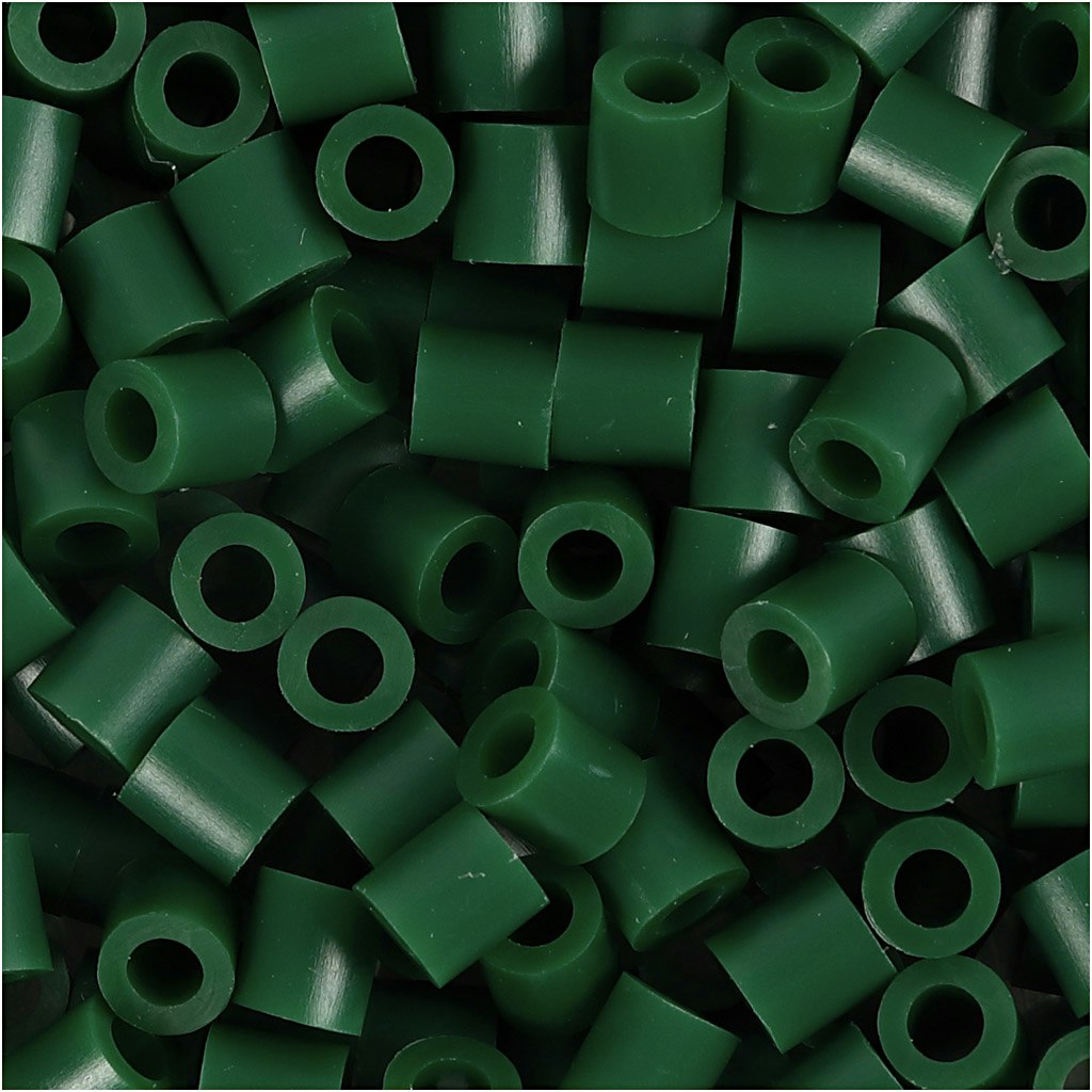 Rörpärlor, stl. 5x5 mm, Hålstl. 2,5 mm, medium, grön (32230), 1100 st./ 1 förp.