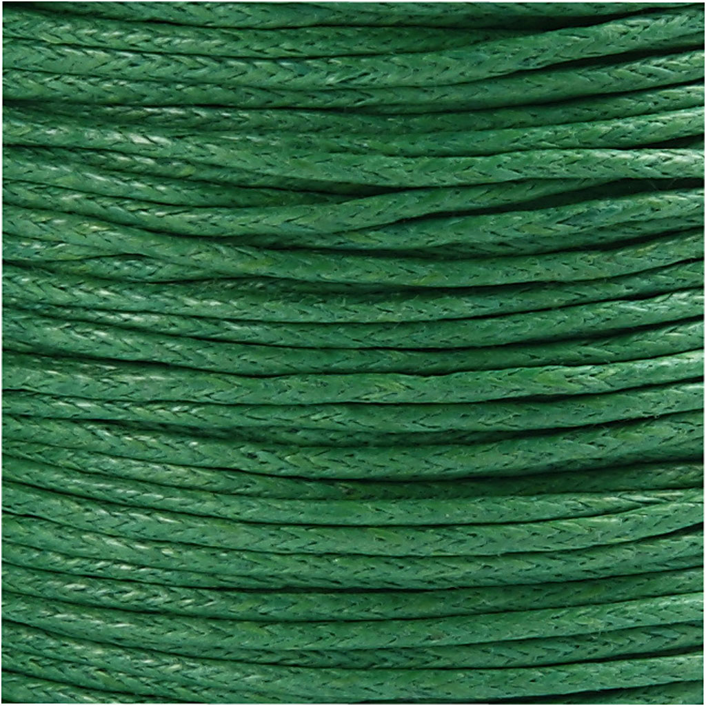 Bomullssnöre, tjocklek 1 mm, grön, 40 m/ 1 rl.
