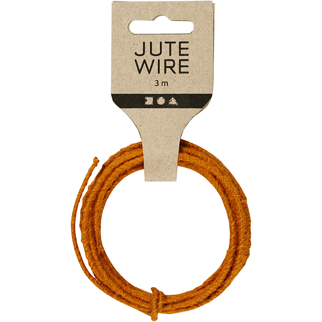 Jute Wire, tjocklek 2-4 mm, orange, 3 m/ 1 förp.
