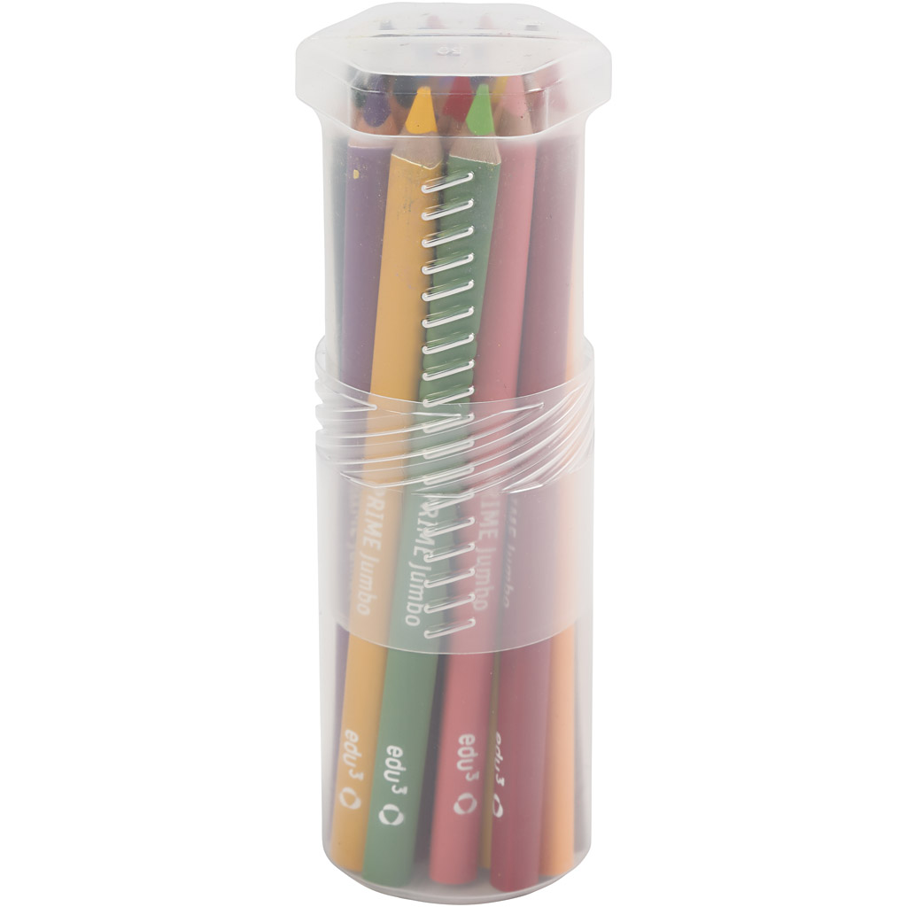 edu kraftiga färgblyertspennor, tjocklek 10 mm, kärna 6,25 mm, mixade färger, 18 st./ 1 förp.
