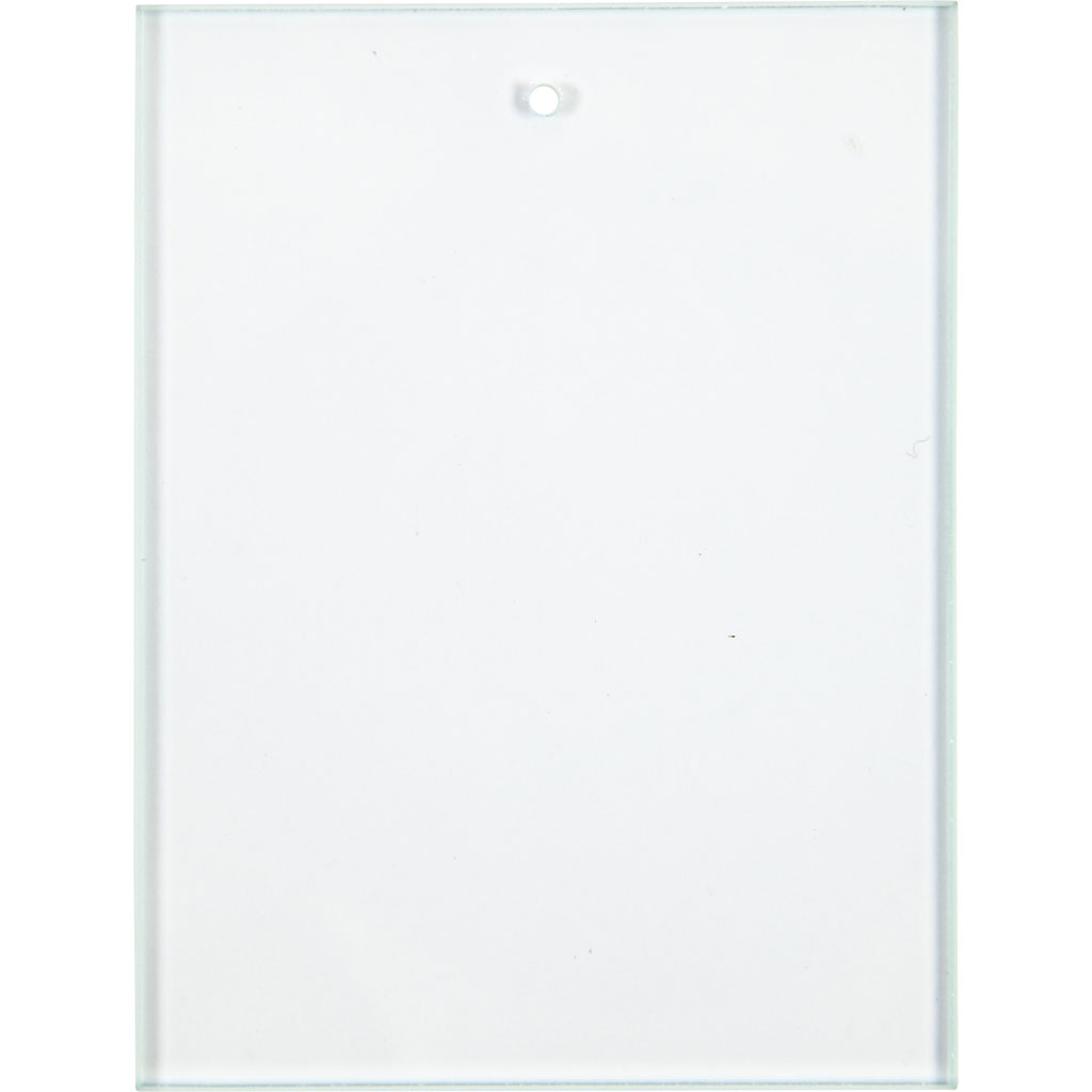 Glasplatta, stl. 8x6 cm, tjocklek 3 mm, 10 st./ 1 låda