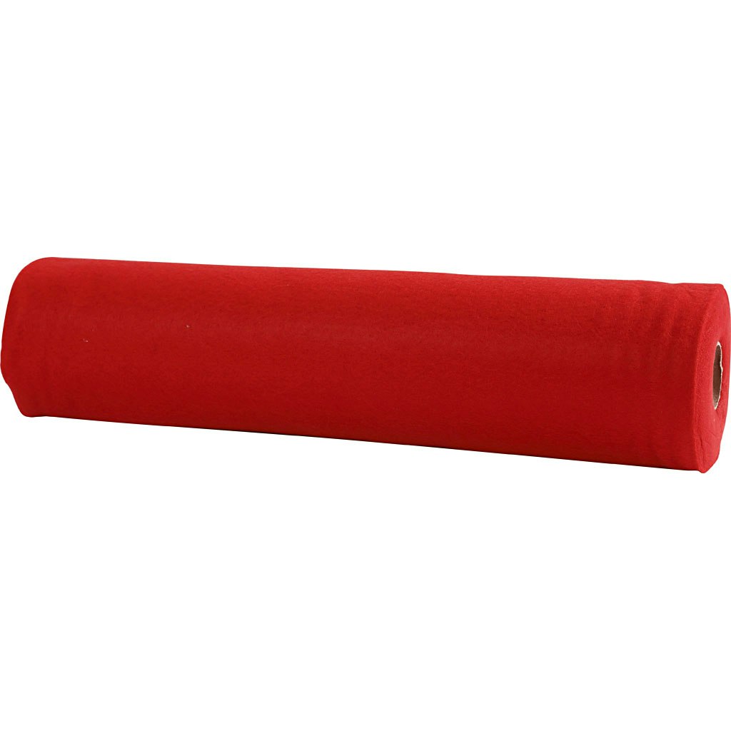 Hobbyfilt, B: 45 cm, tjocklek 1,5 mm, 180-200 g, röd, 5 m/ 1 rl.