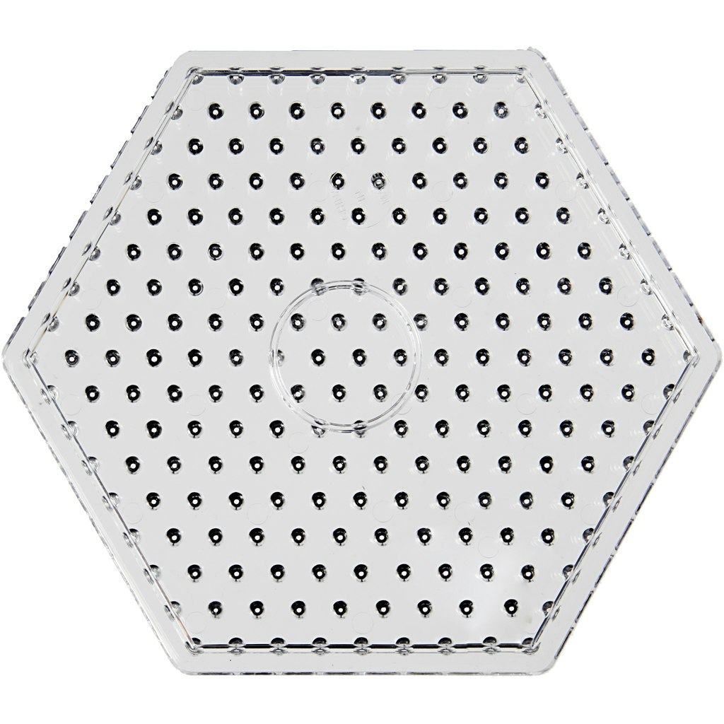 Pärlplattor, hexagon, JUMBO, transparent, 1 st.