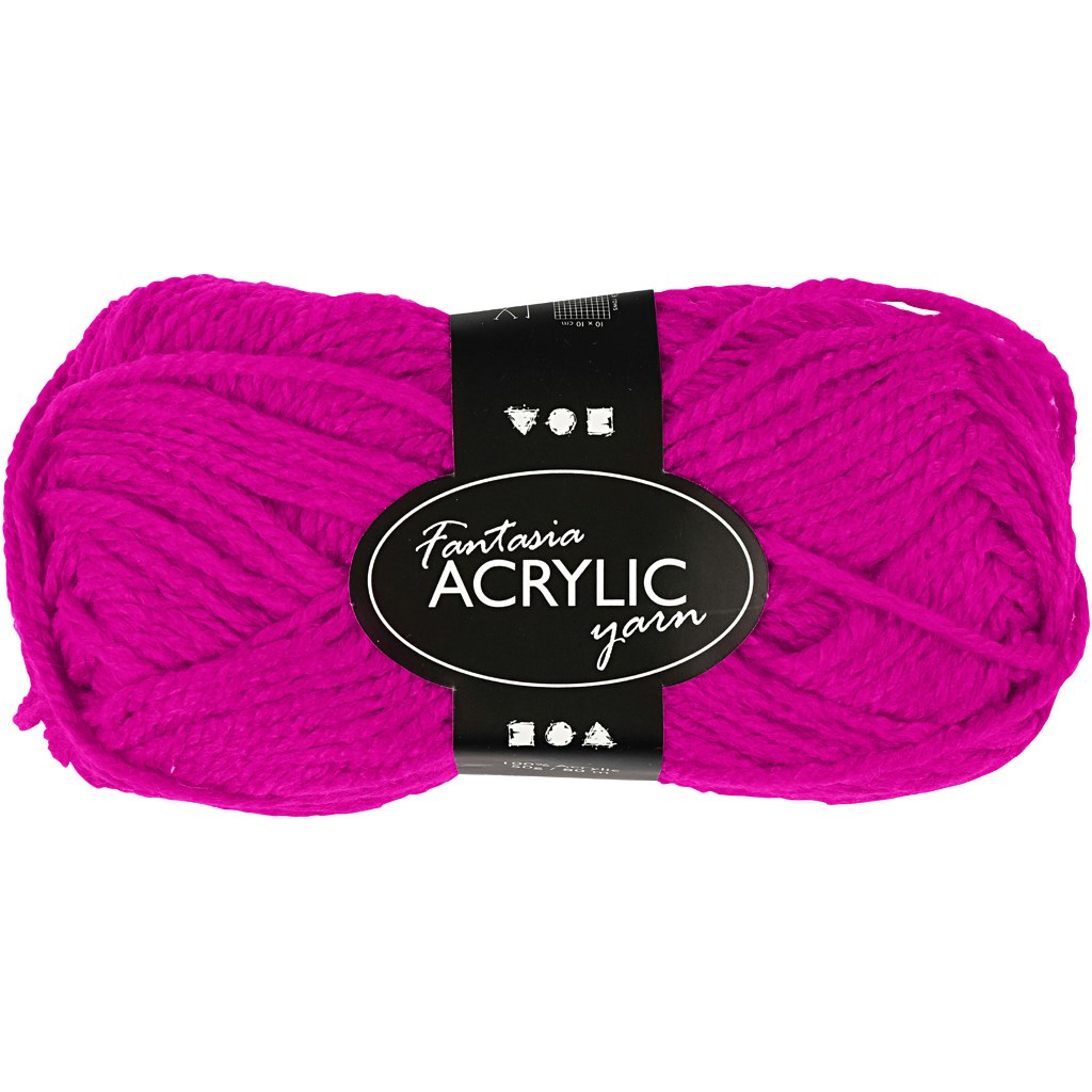 Fantasia Akrylgarn, L: 80 m, fuchsia, 50 g/ 1 nystan