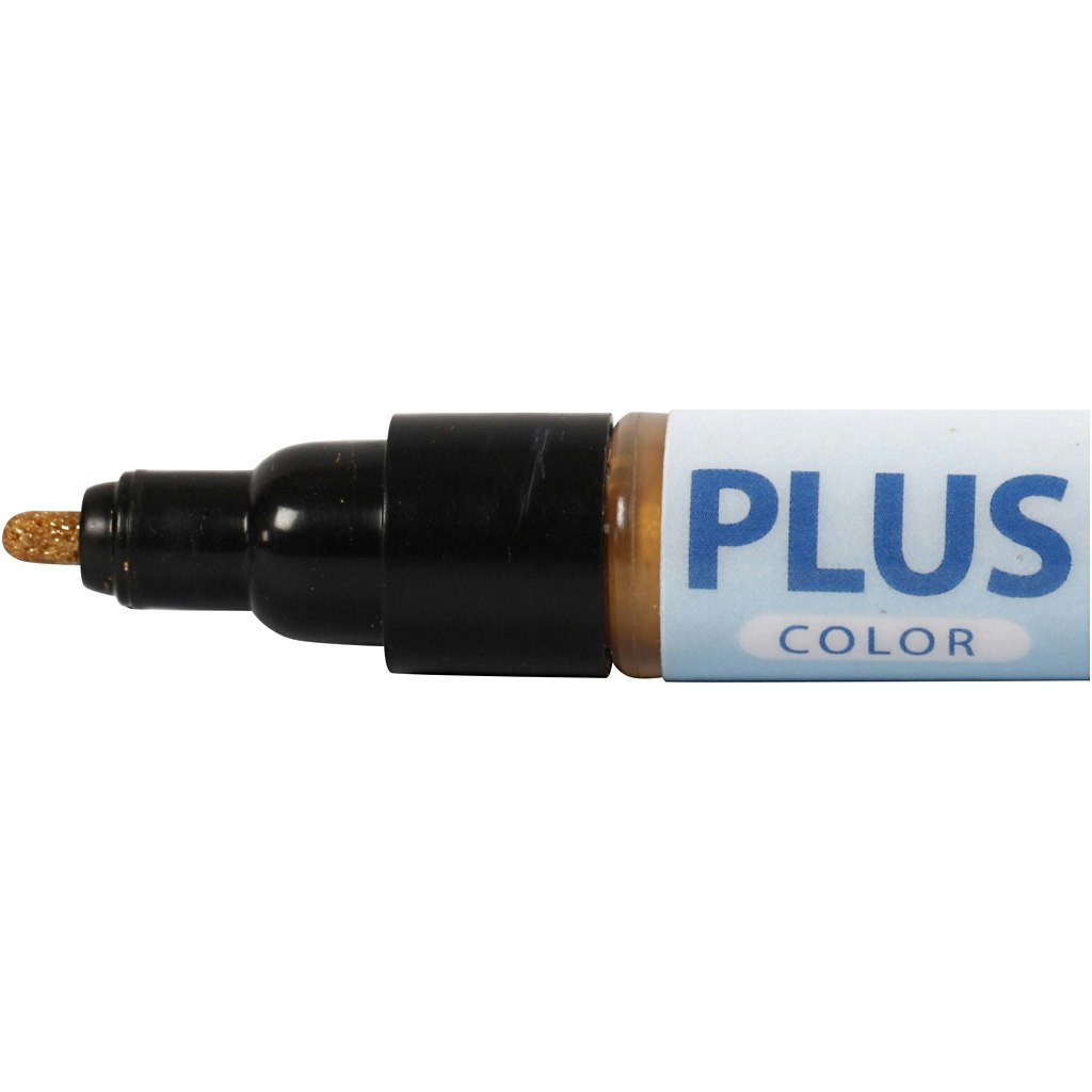 Plus Color tusch, L: 14,5 cm, spets 1-2 mm, guld, 1 st., 5,5 ml