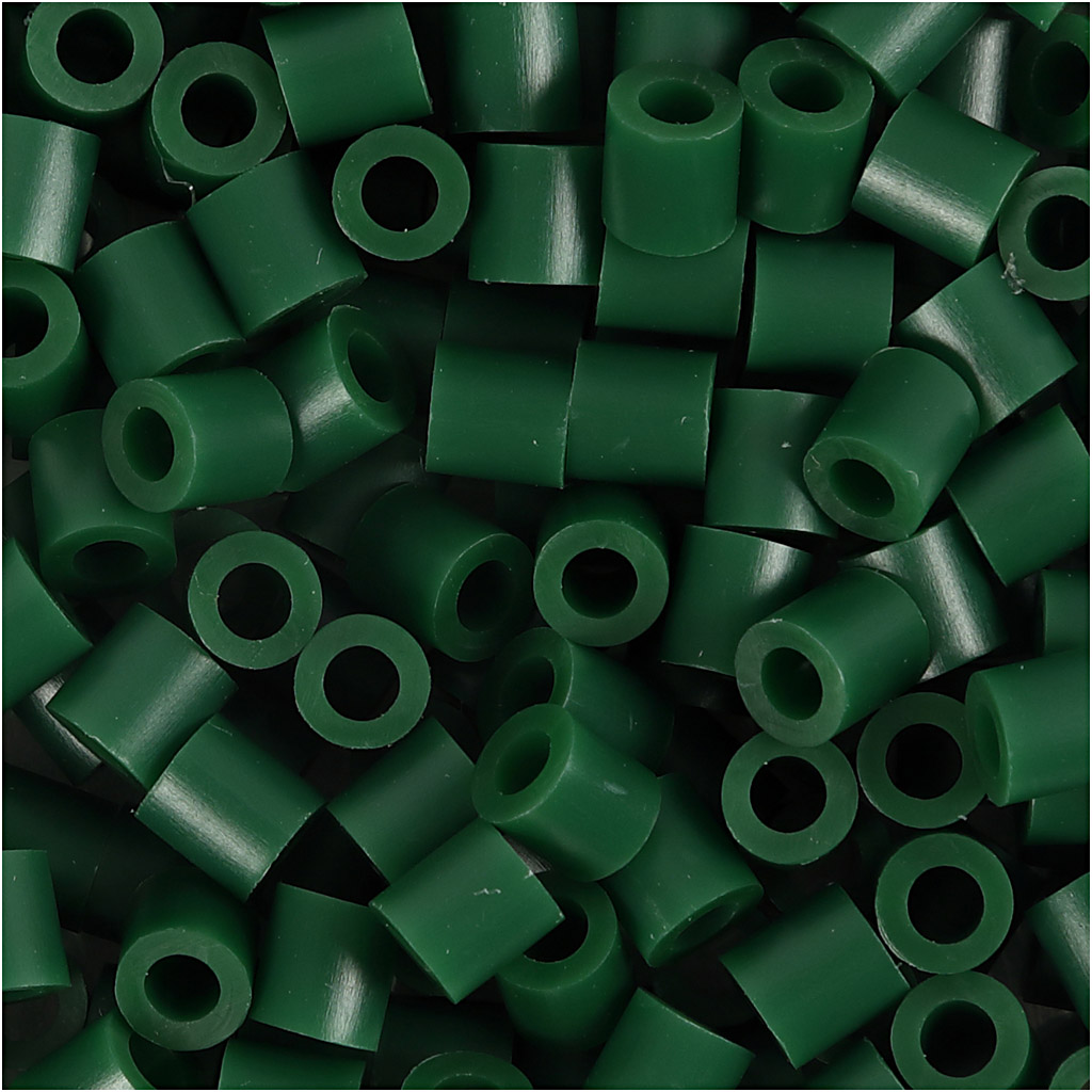 Rörpärlor, stl. 5x5 mm, Hålstl. 2,5 mm, medium, grön (32230), 6000 st./ 1 förp.