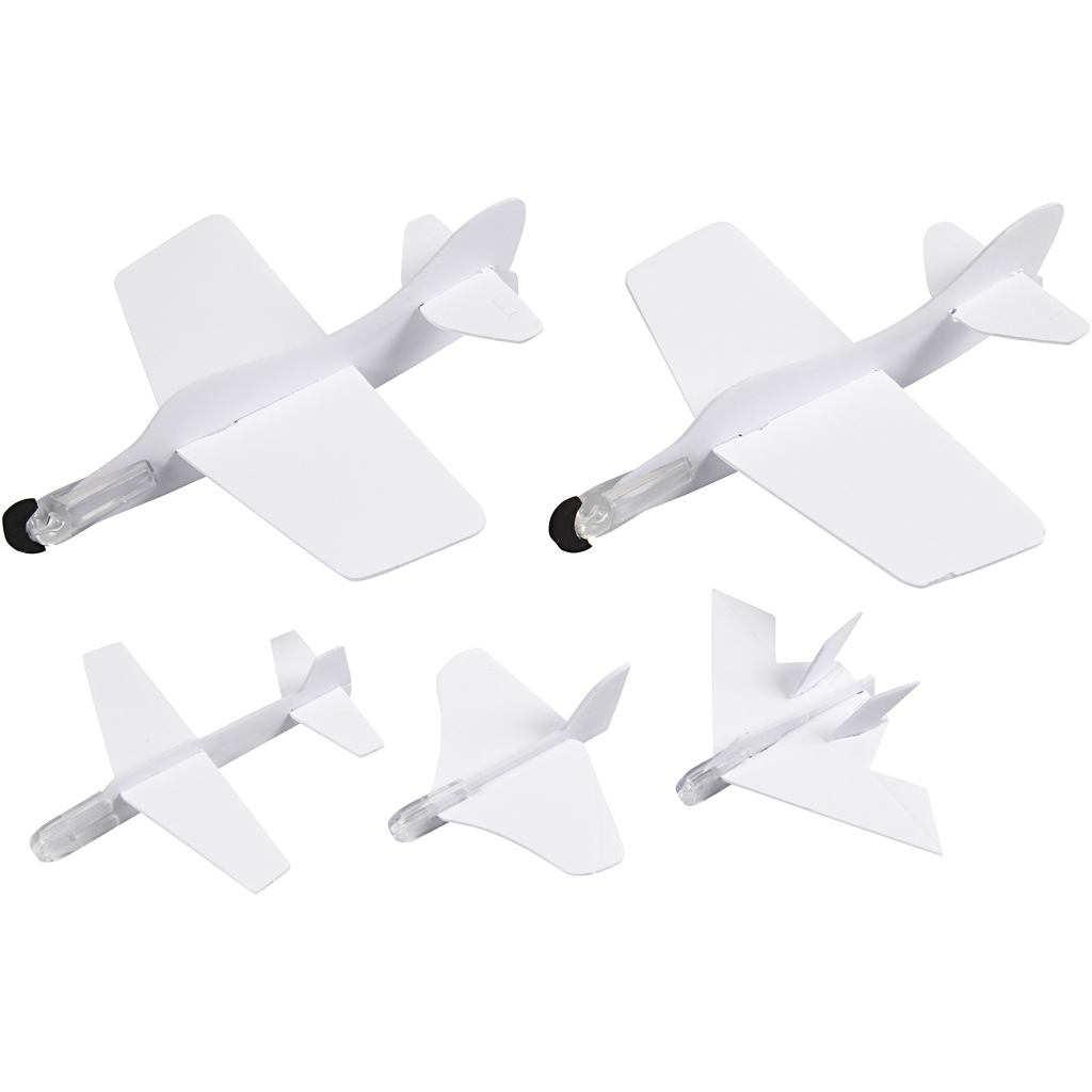 Flygplan, L: 11,5-19 cm, B: 11-17,5 cm, vit, 50 st./ 1 förp.