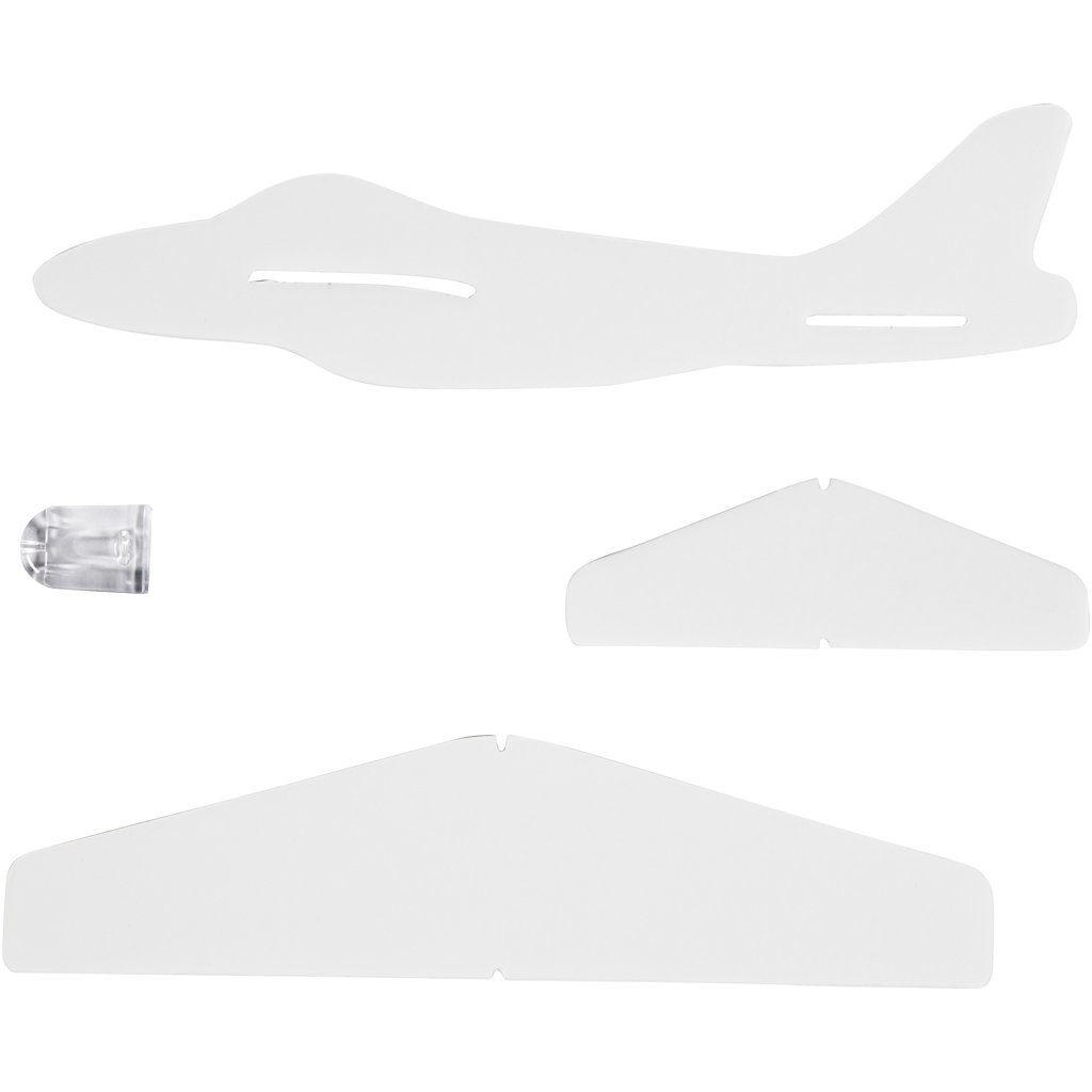 Flygplan, L: 19 cm, B: 17,5 cm, vit, 2 st./ 1 förp.