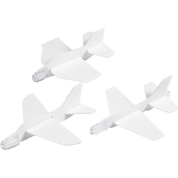 Flygplan, L: 11,5-12,5 cm, B: 11-12 cm, vit, 3 st./ 1 förp.