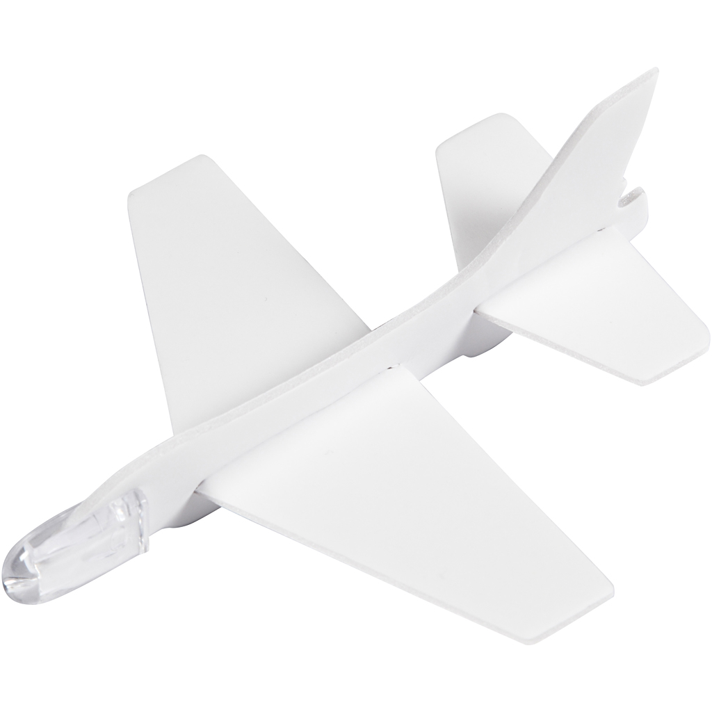 Flygplan, L: 11,5-12,5 cm, B: 11-12 cm, vit, 3 st./ 1 förp.