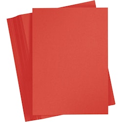 Färgad kartong, A4, 210x297 mm, 180 g, röd, 100 ark/ 1 förp.