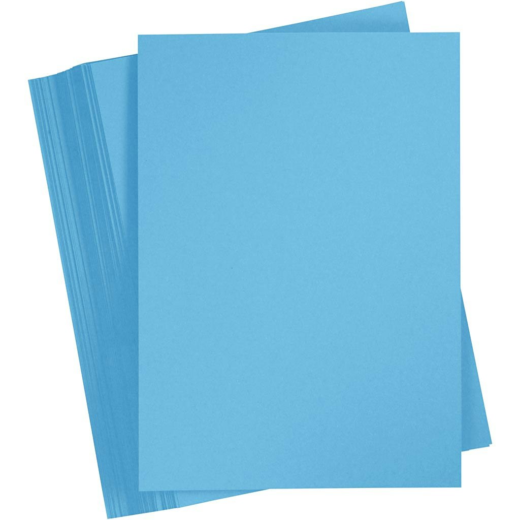 Färgad kartong, A4, 210x297 mm, 180 g, klarblå, 100 ark/ 1 förp.
