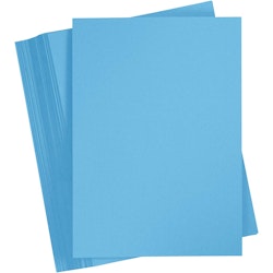 Färgad kartong, A4, 210x297 mm, 180 g, klarblå, 100 ark/ 1 förp.