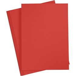 Färgad kartong, A4, 210x297 mm, 180 g, röd, 20 ark/ 1 förp.