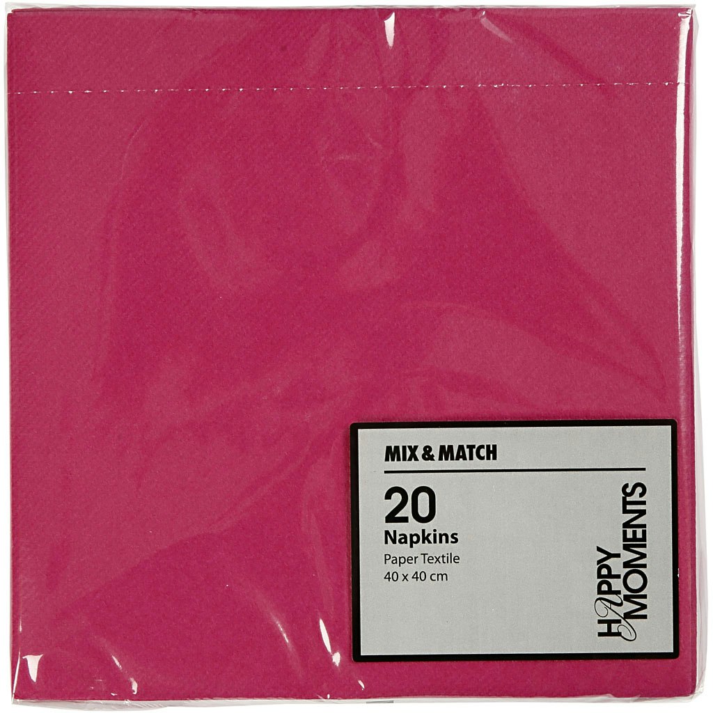 Servetter, stl. 40x40 cm, 60 g, rosa, 20 st./ 1 förp.