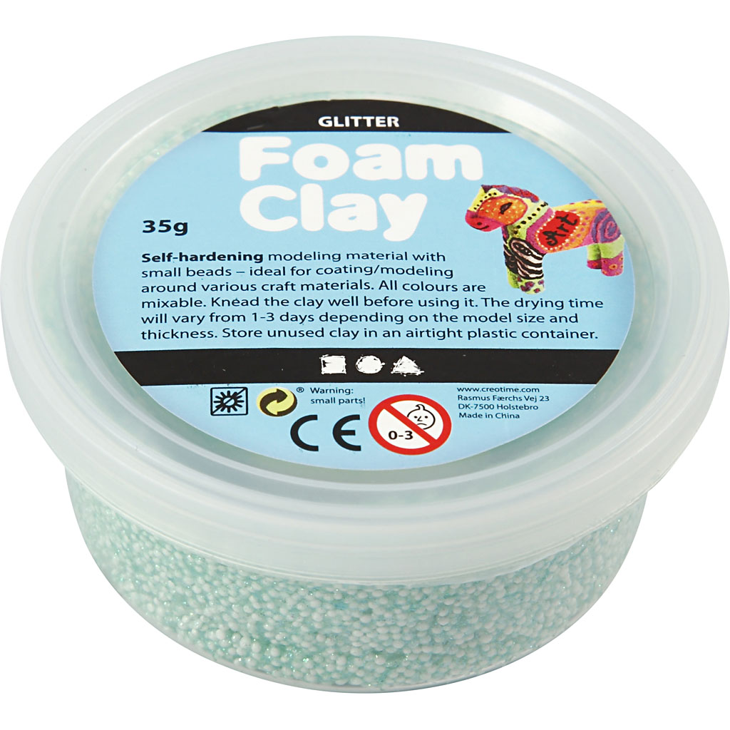 Foam Clay® , glitter, ljusgrön, 35 g/ 1 burk