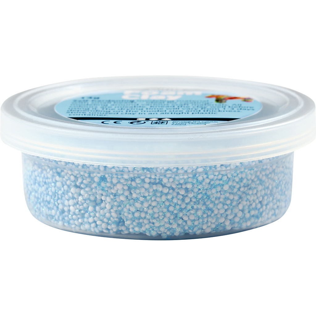Foam Clay® , glitter, ljusblå, 35 g/ 1 burk