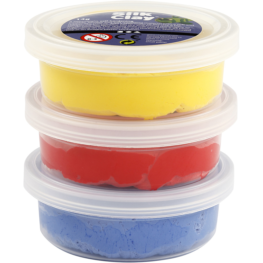 Silk Clay®, blå, röd, gul, 3x14 g/ 1 förp.