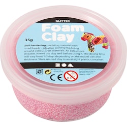 Foam Clay® , glitter, ljusröd, 35 g/ 1 burk