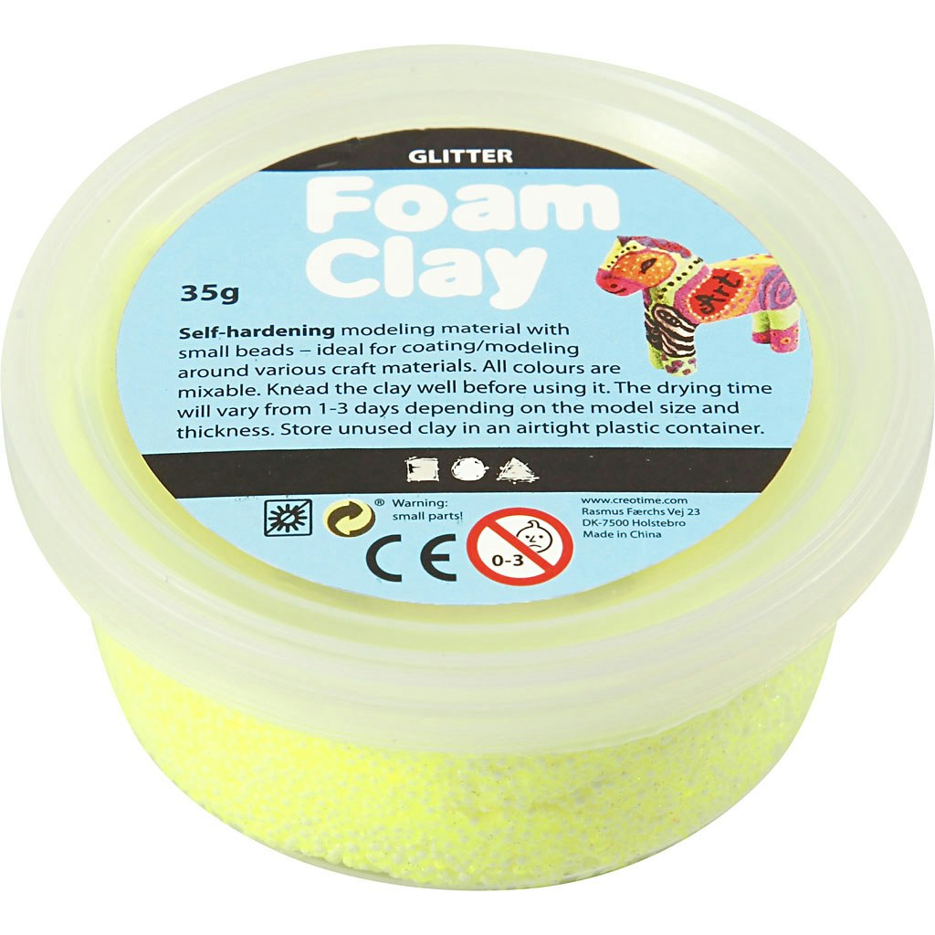 Foam Clay® , glitter, gul, 35 g/ 1 burk