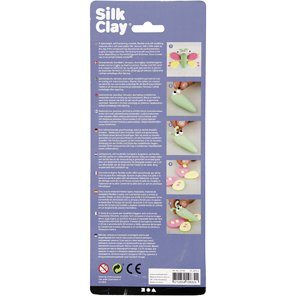 Silk Clay®, ljusgrön, neonrosa, neongul, 3x14 g/ 1 förp.