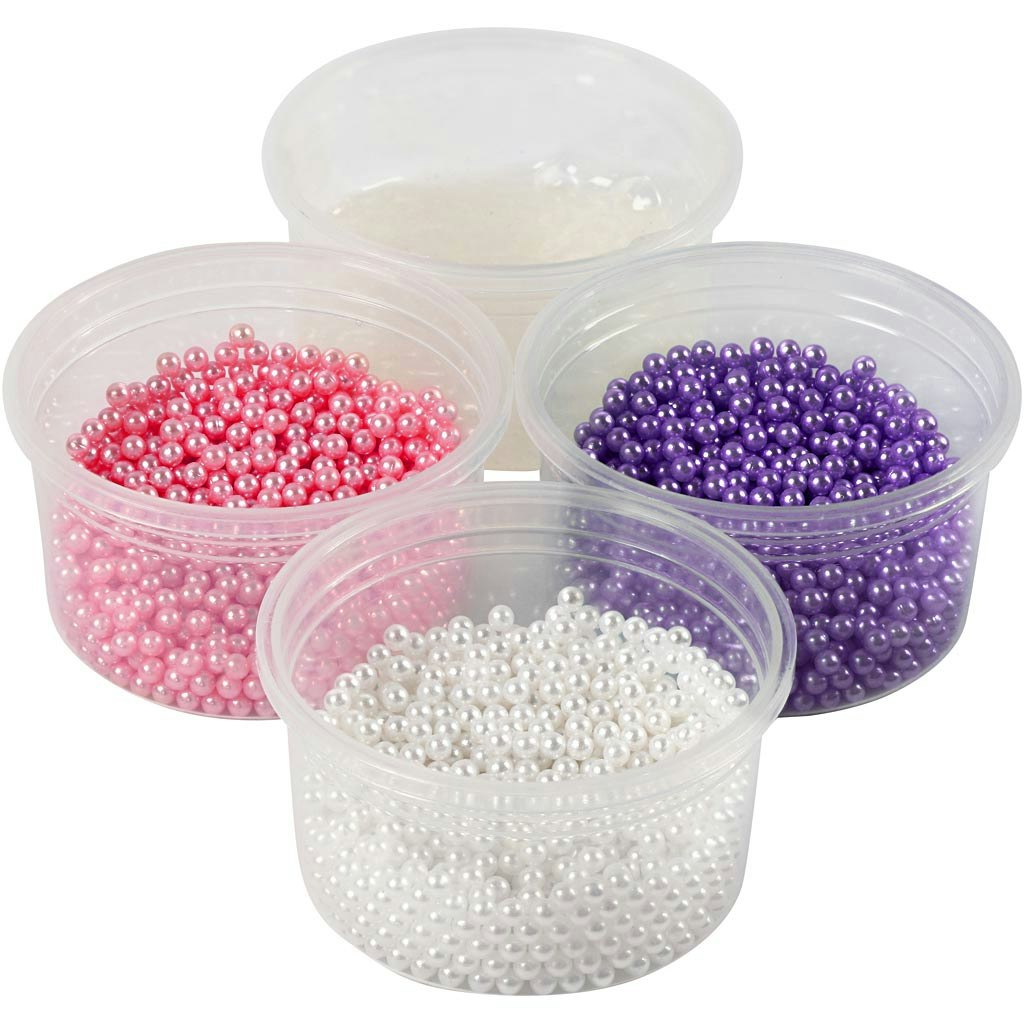 Pearl Clay® , rosa, lila, vit, 1 set, 3x25+38 g