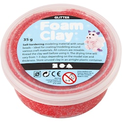 Foam Clay® , glitter, röd, 35 g/ 1 burk