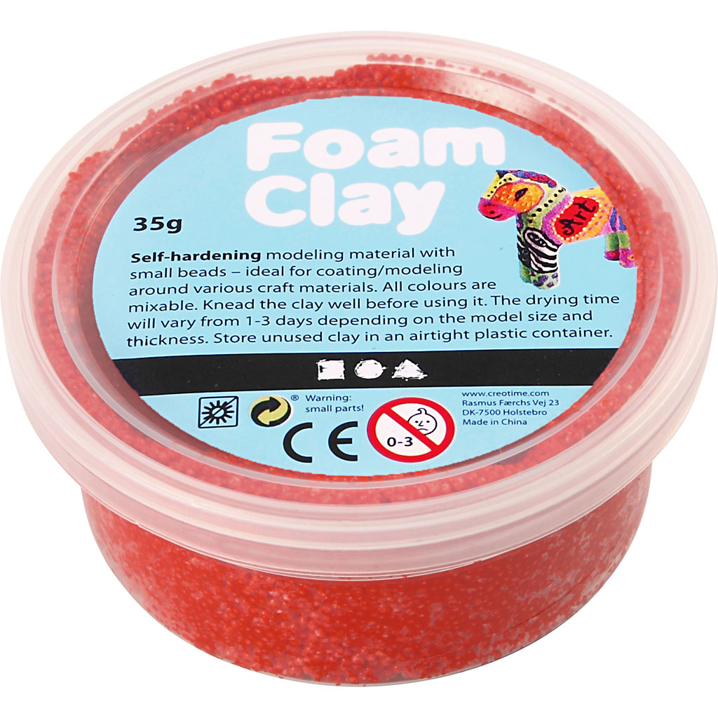 Foam Clay® , röd, 35 g/ 1 burk