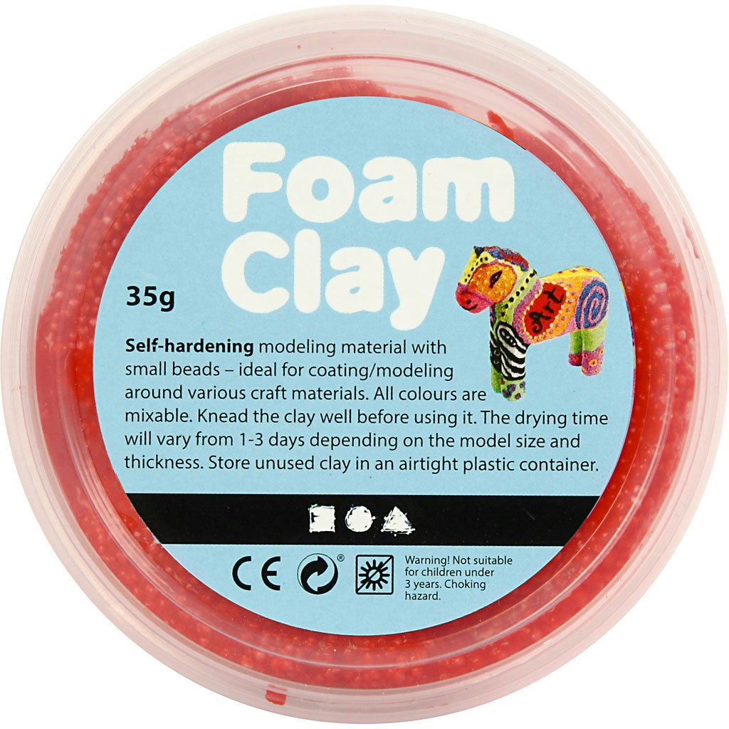 Foam Clay® , röd, 35 g/ 1 burk