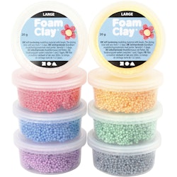 Foam Clay Large, mixade färger, 8x20 g/ 1 förp.